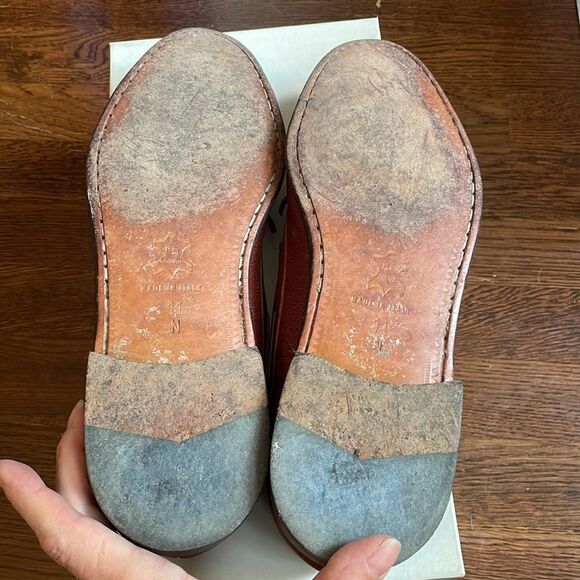 Zelli Pebble Grain Cognac Calf slip on loafers - Picture 7 of 9